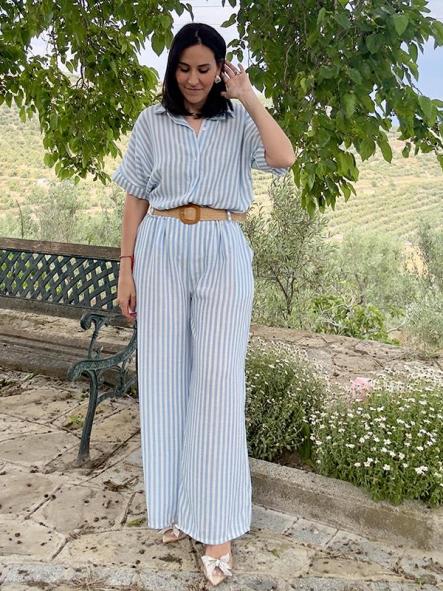 Conjunto Rayas Azul