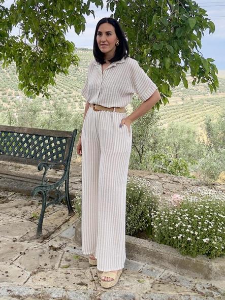 Conjunto Rayas Beige