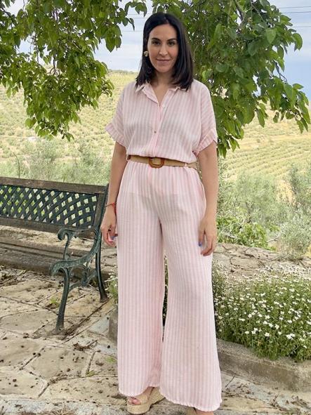 Conjunto Rayas Rosa