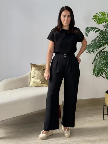 Pantalón Fluido Negro