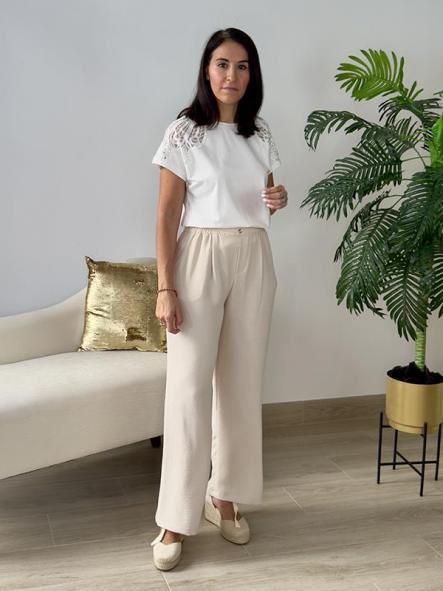 Pantalón Fluido Beige [3]