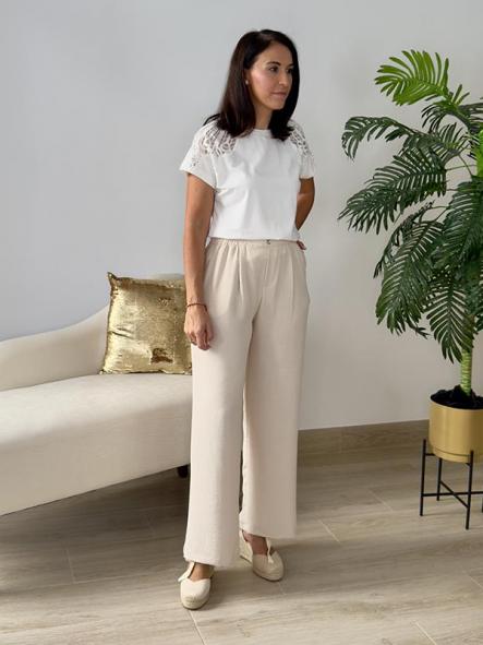 Pantalón Fluido Beige [2]