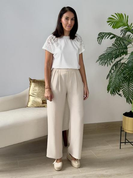 Pantalón Fluido Beige