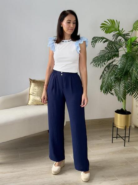 Pantalón Fluido Azul Marino