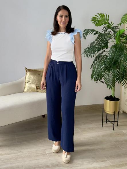 Pantalón Fluido Azul Marino [1]