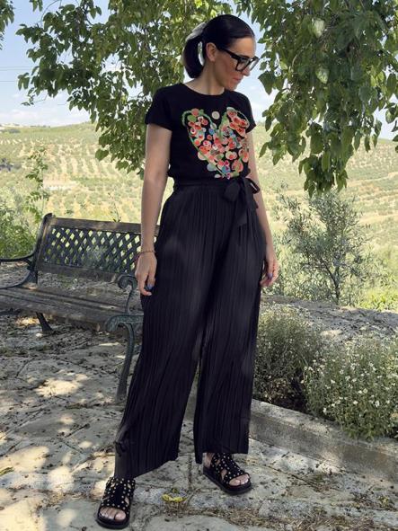 Pantalón Plisado Negro