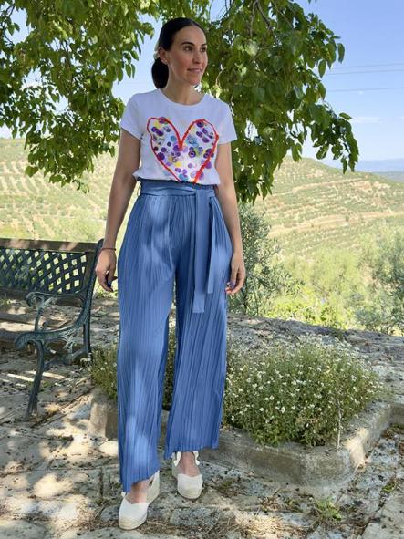 Pantalón Plisado Azul  [3]
