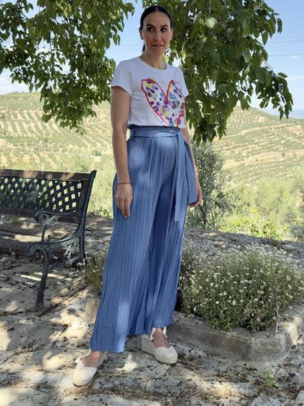 Pantalón Plisado Azul  [1]