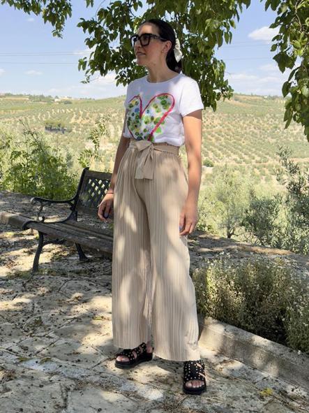 Pantalón Plisado Beige