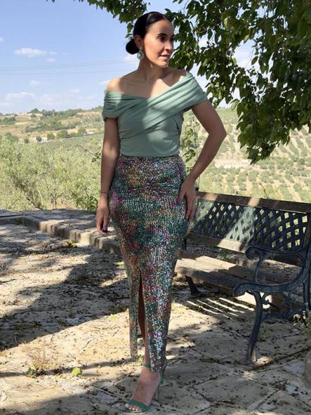 Falda Multicolor Verde