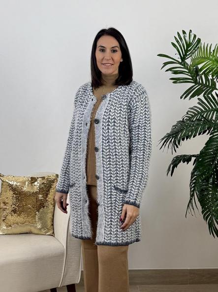 Cardigan Espigas Gris