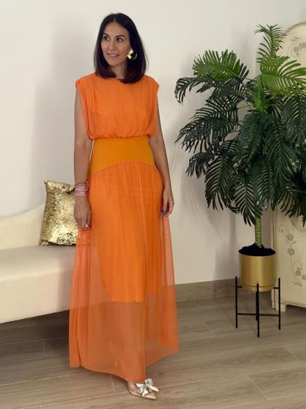 Vestido Tul Naranja