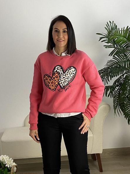 Sudadera Corazones Rosa