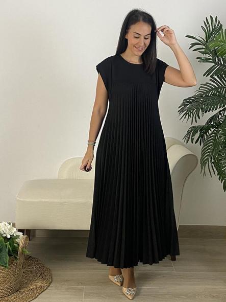 Vestido Plisado Negro  [1]