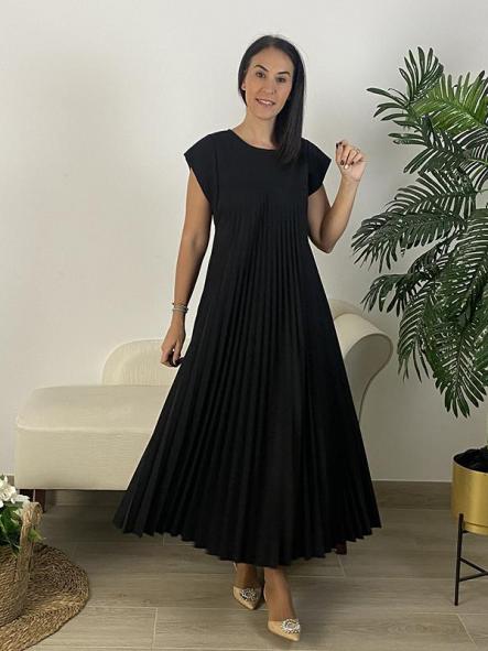 Vestido Plisado Negro 