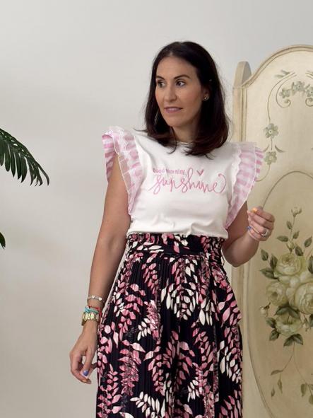Camiseta Happy Rosa