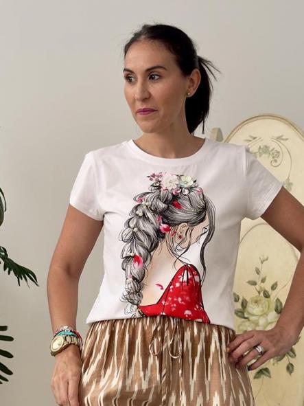Camiseta Niña Trenza Roja