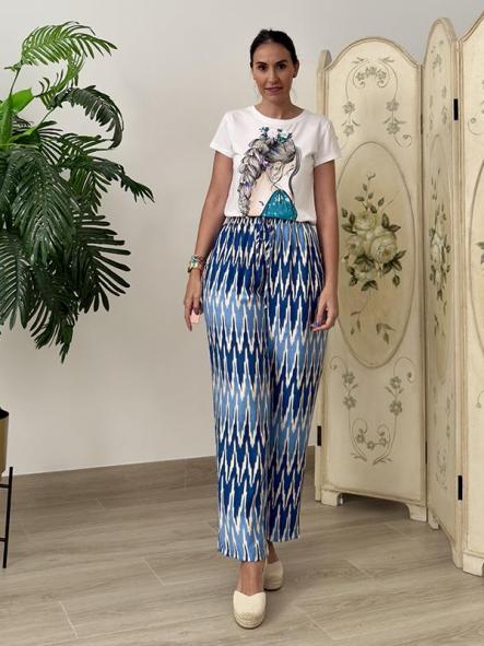 Pantalon Zig-Zag Azul