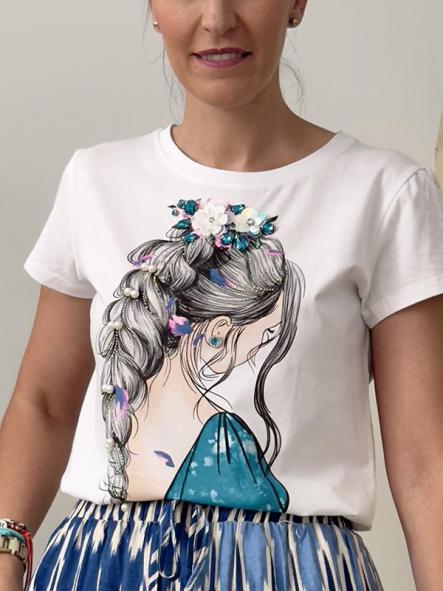 Camiseta Niña Trenza Turquesa [1]