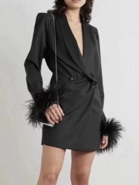 Vestido Blazer Plumas [0]