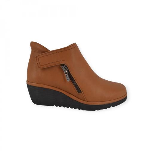 BOTIN CAMEL PIEL CUÑA FLEX GO CLO202