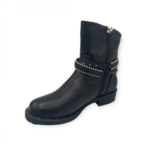 BOTIN NEGRO PIEL ADORNO CORREA BOLAS PLATEADAS XTI 48497 [3]