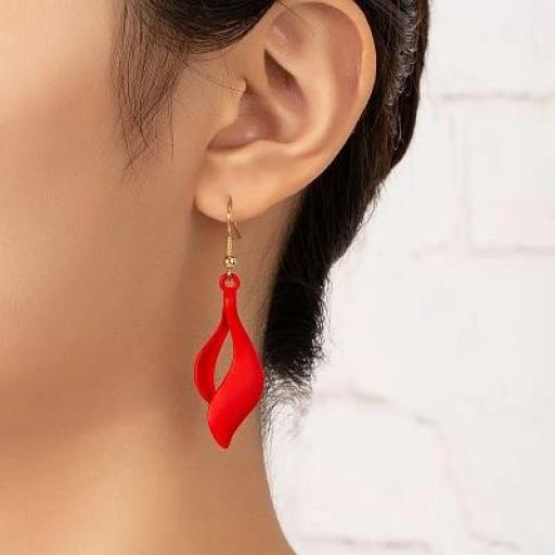 Pendientes fantasía chapado oro rojo [1]