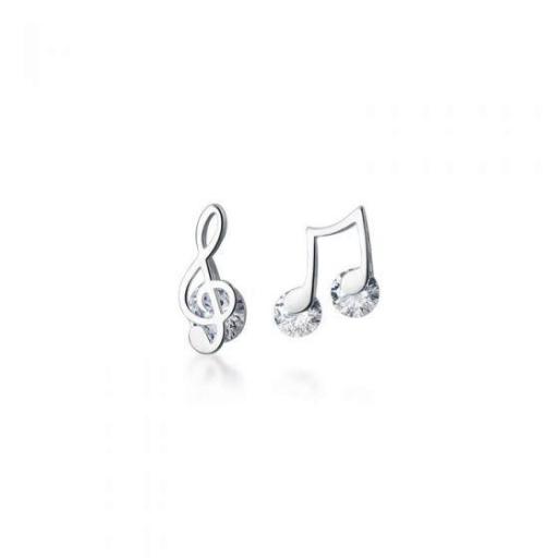 Pendientes plata rodiada notas