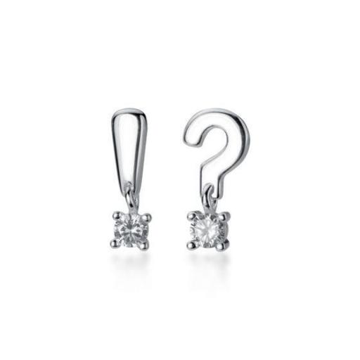 Pendientes plata rodiada circonita