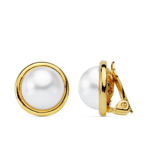 Pendientes chapado oro clip 18mm. [0]