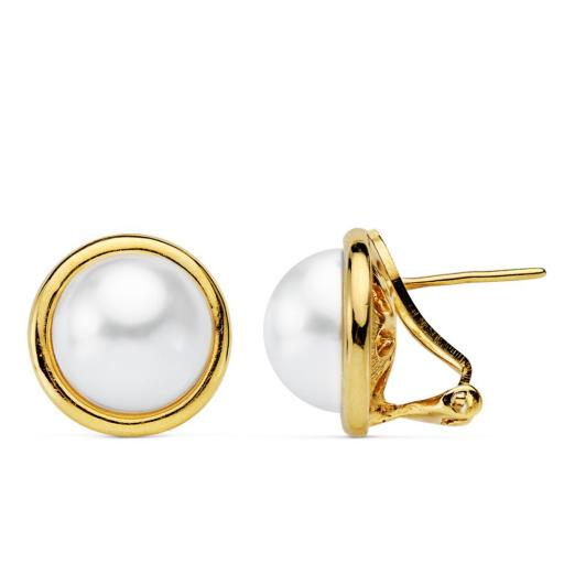 Pendientes chapado oro omega 18mm. [0]