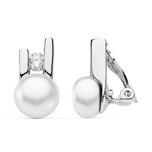 Pendientes chapado rodio clip [0]