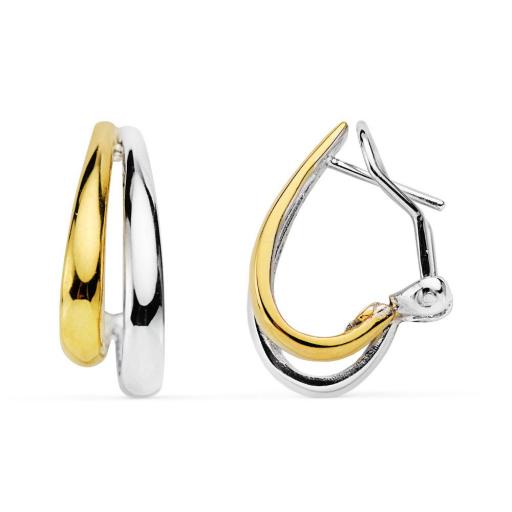 Pendientes chapado bicolor omega [0]