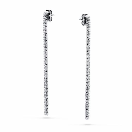 Pendientes plata rodiada zirconitas