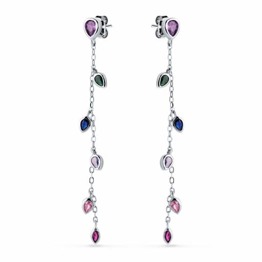 Pendientes plata rodiada zirconitas