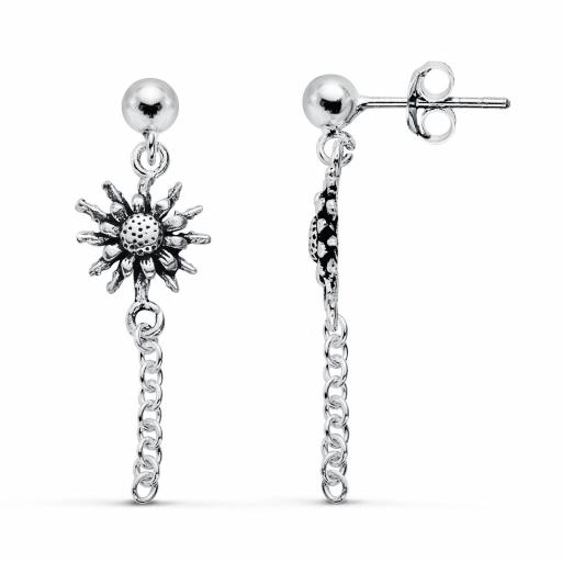 Pendientes plata repujada eguzkilore