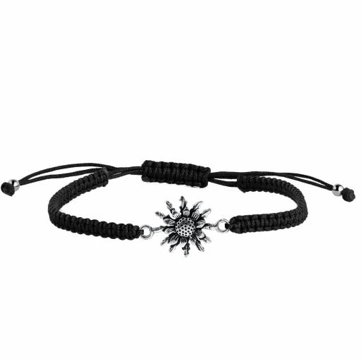 Pulsera plata rodiada eguzkilore  ajustable