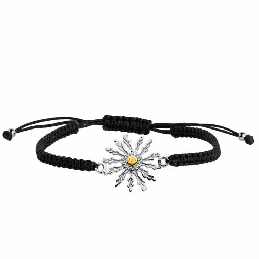 Pulsera plata rodiada eguzkilore bicolor