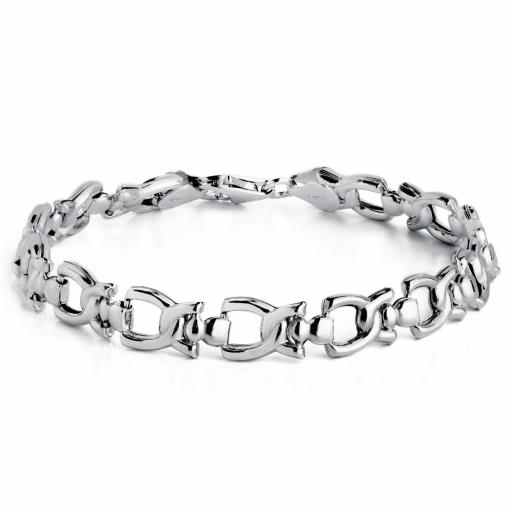 Pulsera plata rodiada