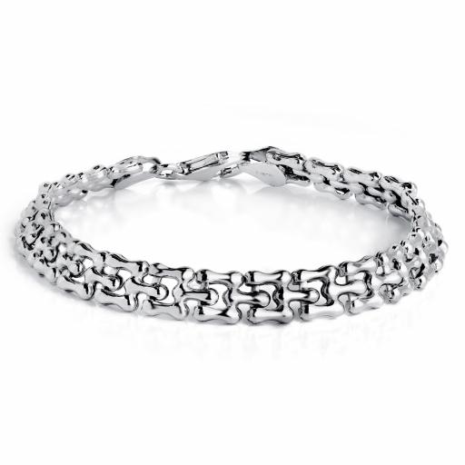 Pulsera plata rodiada