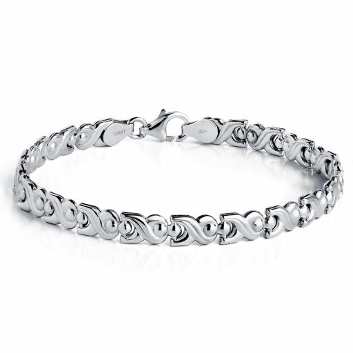 Pulsera plata rodiada