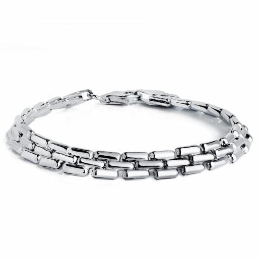 Pulsera plata rodiada