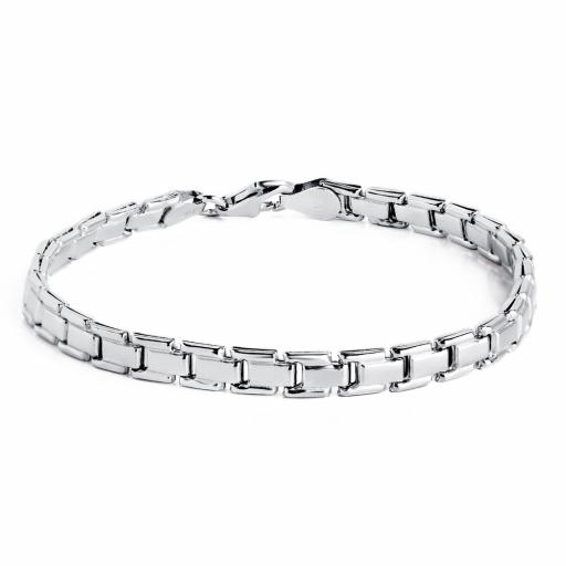Pulsera plata rodiada