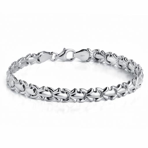 Pulsera plata rodiada
