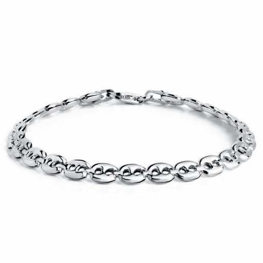Pulsera plata rodiada