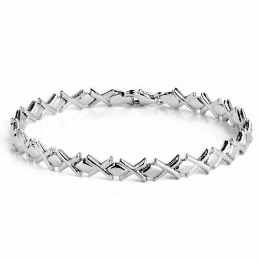 Pulsera plata rodiada