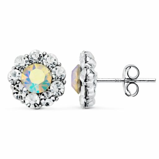 Pendientes rodio swarovski components 12mm