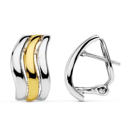 Pendientes chapado bicolor omega