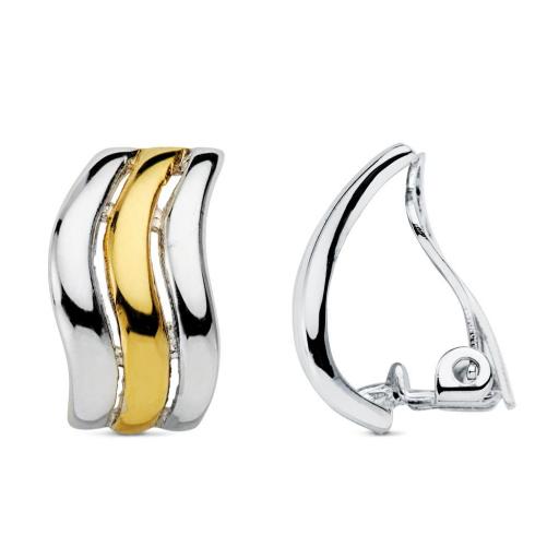 Pendientes chapado rodio clip