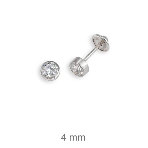 Pendientes plata rodiada rosca